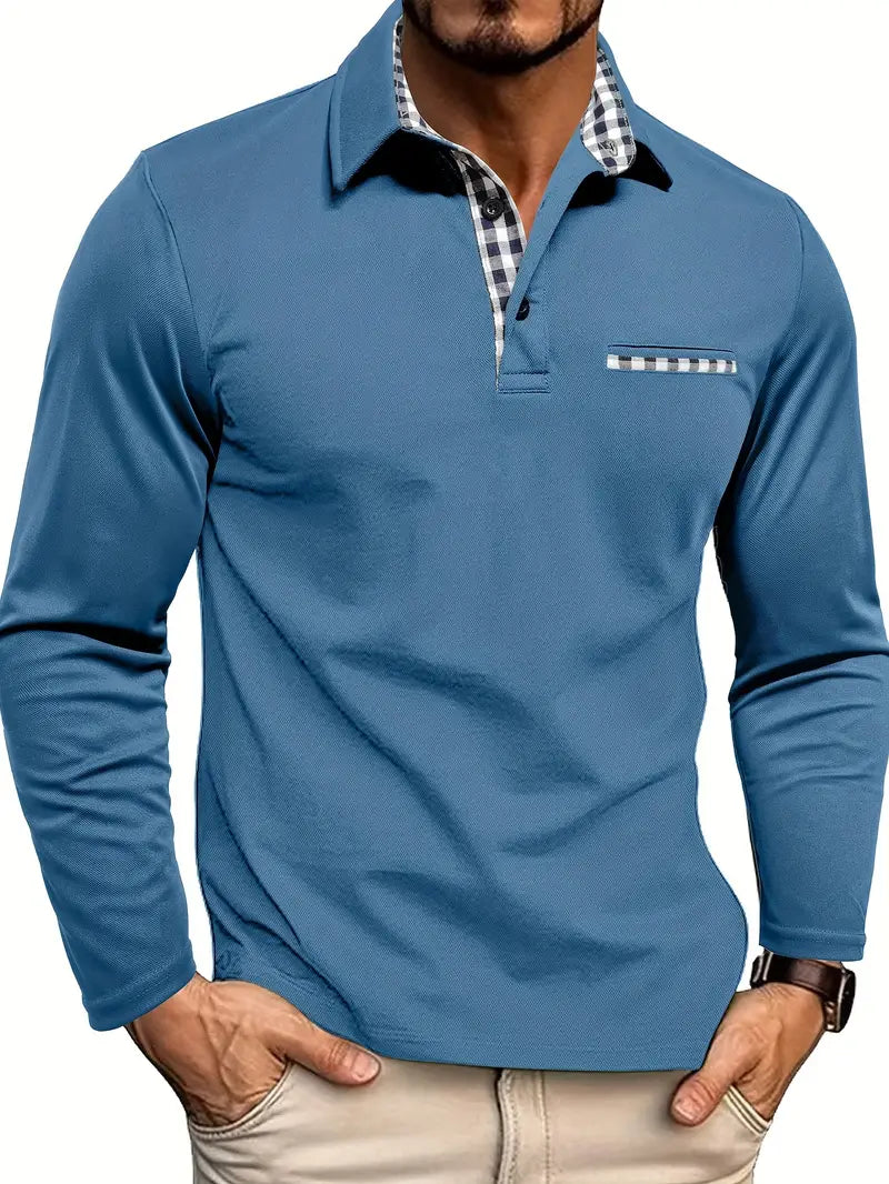 Langærmet poloshirt